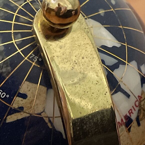 Macheli Blue Lapis Desktop Globe Semi-Precious Gemstones 3 x 6 in - Picture 8 of 13